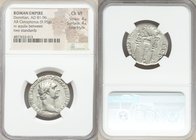 Domitian, as Augustus (AD 81-96). AR cistophorus (25mm, 9.95 gm, 7h). NGC Choice VF 4/5 - 4/5, Fine Style. Ephesus or Rome, AD 95. IMP CAES DOMIT AVG ...