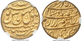 Durrani. Ahmad Shah gold Mohur ND (1754-1757) MS63 NGC, Mashhad mint, KM639 (ashrafi), A-3090 (R), Whitehead-Unl. 10.96gm. A stunning choice selection...