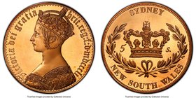 New South Wales copper Proof INA Retro Issue "Gothic" 5 Shillings 1851-Dated PR68 Cameo PCGS, KMX-Unl. 

HID09801242017
