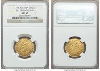 Salzburg. Leopold Anton Eleutherius gold Ducat 1738 AU55 NGC, KM323, Fr-849. The first example of the date we have offered, the devices well-engraved ...