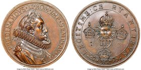 Ferdinand II bronze "Coronation" Medal ND (1623) MS63 Brown NGC, Förschner-67. 44mm. By Pietro de Pomis (1569-1633) For the Coronation of Ferdinand II...