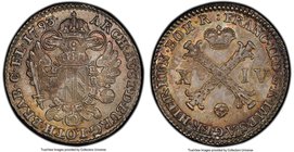 Franz II 14 Liards (14 Oorden) 1793-(b) MS65 PCGS, Brussels mint, KM59. Remarkably sharp for this usually heavily circulated type, every detail of the...