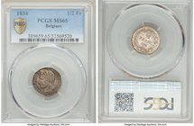 Leopold I 1/2 Franc 1834 MS65 PCGS, KM6. Possessed of an old-world collection feel, this peak-grade russet gem is a must for the serious Belgian colle...