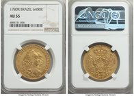 Maria I & Pedro III gold 6400 Reis 1780-R AU55 NGC, Rio de Janeiro mint, KM199.2. AGW 0.4229 oz. From the Dresden Collection

HID09801242017