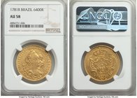 Maria I & Pedro III gold 6400 Reis 1781-R AU58 NGC, Rio de Janeiro mint, KM199.2. From the Dresden Collection

HID09801242017