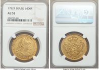 Maria I & Pedro III gold 6400 Reis 1782-R AU53 NGC, Rio de Janeiro mint, KM199.2. AGW 0.4229 oz. From the Dresden Collection

HID09801242017