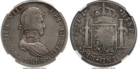 British Colony. George III Counterstamped 6 Shilling 1 Penny ND (1810-1818) VF25 NGC, KM2, Prid-2. Crowned "GR" counterstamp struck on Mexico 1818 Mo-...