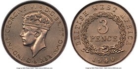 British Colony. George VI copper-nickel Specimen 3 Pence 1940-KN SP65 NGC, Kings Norton mint, FT143 var. (unlisted as specimen), KM21 var. (same). Ex....