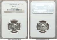 George VI 5 Cents 1946 MS65 NGC, Royal Canadian mint, KM39a. Highly reflective surfaces with strong mint luster and blast white surfaces.

HID098012...