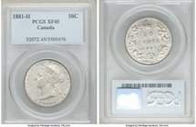 Victoria 50 Cents 1881-H XF45 PCGS, Heaton mint, KM6. Minimal handling marks and a satiny finish still clinging to the letters in the legends.

HID0...