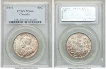 George V 50 Cents 1919 MS64 PCGS, Ottawa mint, KM25. Light champagne toning with abundant luster remaining.

HID09801242017
