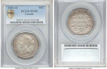 Pair of Certified 50 Cents PCGS, 1) Victoria 50 Cents 1881-H - XF45, Heaton mint, KM6 2) George V 50 Cents 1931 - AU58, Royal Canadian mint, KM25a. 
...