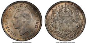 George VI 3-Piece Lot of Certified 50 Cents PCGS, 1) 50 Cents 1937 - MS64+, Royal Canadian mint, KM36 2) 50 Cents 1938 - MS62, Royal Canadian mint, KM...