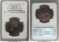 British Colony. George III 2 Stivers 1815 MS65 Brown NGC, KM82.1, Prid-90. Variety without rose below bust. A popular series due to the elephant image...