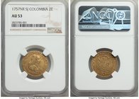 Ferdinand VI gold 2 Escudos 1757 NR-J AU53 NGC, Nuevo Reino mint, KM30.1. An elusive subtype of this mint-assayer combination, apparently absent from ...