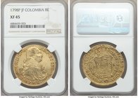 Charles IV gold 8 Escudos 1798 P-JF XF45 NGC, Popayan mint, KM62.2.

HID09801242017