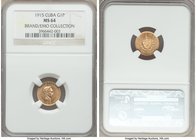 Republic gold Peso 1915 MS64 NGC, Philadelphia mint, KM16. Ex. Brand Collection Selections from the EMO Collection Cabinet

HID09801242017