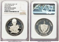 Republic silver Proof Piefort "100th Anniversary of the Death of Jose Marti" 10 Pesos 1995 PR67 Ultra Cameo NGC, KMX-P11 or KMX-P12 (edge not visible)...
