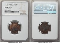 British Colony. Victoria 1/4 Piastre 1879 MS63 Red and Brown NGC, KM1.1. Well struck with considerable remaining mint-red luster.

HID09801242017