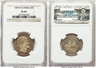 Danish Colony. Frederik VII Prooflike 20 Cents 1859-(c) PL63 NGC, Copenhagen mint, KM67. Prooflike Mintage: 10. An extreme rarity within this already ...