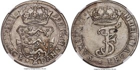 Frederick III Krone (4 Mark) 1666-GK AU50 NGC, KM276, Dav-3580, Hede-113A. A scarce type struck under the first absolute monarch of Denmark-Norway, th...