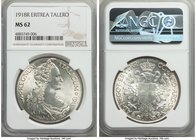Italian Colony. Vittorio Emanuele III Tallero 1918-R MS62 NGC, Rome mint, KM5. Excessively handsome for the assigned grade, only the lightest of marks...