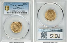 Napoleon gold 20 Francs 1810-A MS62 PCGS, Paris mint, KM695.1, Gad-1025. Small rooster (Petit coq) variety. 

HID09801242017