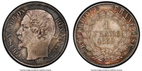 Napoleon III Franc 1852-A MS65+ PCGS, Paris mint, KM772, Gad-458. Brilliant and fully enviable, a soft frost over the devices accentuated by rich irid...