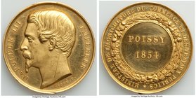 Napoleon III gold "Ministry of Agriculture, Trade, and Public Works" Prize Medal 1854 UNC (cleaned), Divo-Unl. 33mm. 24.41gm. By Caqué. The only examp...