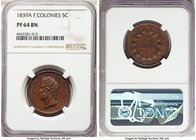 Louis Philippe I Proof 5 Centimes 1839-A PR64 Brown NGC, Paris mint, KM12. A scarce Proof of a type struck for circulation in the West Indies, exhibit...