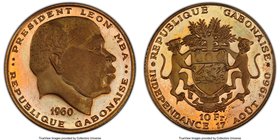 Republic bronze Specimen Trial 10 Francs 1960 SP67 Red PCGS, KM-Unl. (cf. KM1 for standard gold striking). An intriguing and seemingly unpublished tri...