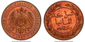 German Colony. Wilhelm II Proof Pesa 1890 PR65 Red and Brown PCGS, KM1. A seldom-offered Proof striking that has retained a considerably surface brigh...