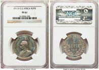 German Colony. Wilhelm II Proof Rupie 1911-A PR61 NGC, Berlin mint, KM10. A semi-matte texture reveals itself in the fields when viewed at certain ang...