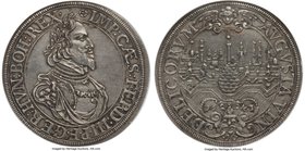 Augsburg. Free City Taler 1643 MS62 NGC, KM77, Dav-5039. With the titles of Ferdinand III. Showcasing a slightly subdued slate-gray patina that appear...