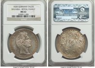 Bavaria. Ludwig I "Royal Family" Taler 1828 MS62 NGC, KM734. Pleasingly aged and luminous, perhaps the most mild frosting detectable on the bust and a...