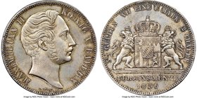 Bavaria. Maximilian II 2 Taler (3-1/2 Gulden) 1856 MS63 NGC, KM837. A notably sharp and undeniably choice rendition of this double taler, the juxtapos...