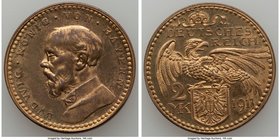 Bavaria. Ludwig III 5-Piece Proof Set of Uncertified copper "Karl Goetz" Patterns 1913, 1) 2 Mark - Proof, Schaaf-51/G1. 28mm. 8.41gm. 2) 3 Mark - Pro...