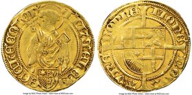 Cologne. Hermann IV von Hessen (1480-1508) Goldgulden ND (1480) XF40 NGC, Bonn mint, Fr-802, Noss-467. 3.22gm. ★h' MΛI' ЄLCTI' | ЄCCLЄ' COLOn', St. Pe...
