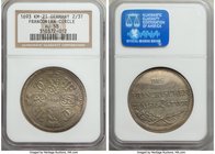 Franconian Circle. Anonymous 2/3 Taler (Gulden) 1693-GFN AU58 NGC, Nürnberg mint, KM21, Dav-518. Superb quality for this elusive one-year type from an...