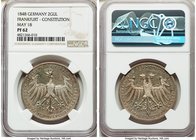 Frankfurt. Free City Proof "Constitution" 2 Gulden 1848 PR62 NGC, KM337. Mintage: 8,600. A scarce commemorative for the May 18th Constitutional Conven...