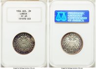 Lübeck. Free City Proof 2 Mark 1906-A PR65 NGC, Berlin mint, KM212. A boldly contrasted gem Proof that seems deserving of a cameo designation, pale li...
