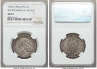 Mecklenburg-Schwerin. Friedrich Franz II 2 Mark 1876-A AU53 NGC, Berlin mint, KM320. A relatively high grade for an often cleaned and well-circulated ...