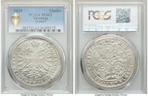 Nürnberg. Free City Taler 1629 MS63 PCGS, KM94, D-5647. Satisfyingly frosted, with impressively sharp detail exhibited over the central eagle motif, c...