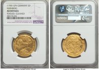 Nürnberg. Free City gold 2 Ducat MDCC (1700)-GFN AU Details (Tooled, Cleaned) NGC, KM259, Fr-1882. A difficult and highly popular gold multiple in any...