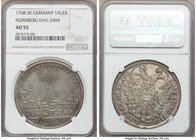 Nürnberg. Free City "City View" Taler 1768-SR AU55 NGC, KM350, Dav-2494. With the titles of Joseph II. Superbly detailed for the assigned grade with e...