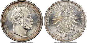 Prussia. Wilhelm I 2 Mark 1876-C MS63+ NGC, Frankfurt mint, KM506. An incredible survivor from this lesser-seen mint, presently outranked by a mere tw...