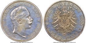 Prussia. Wilhelm II Proof 5 Mark 1888-A PR61 NGC, Berlin mint, KM513. A superb constellation of numismatic rarity combining this already desirable fir...