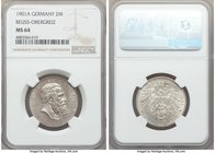 Reuss-Obergreiz. Heinrich XXII 2 Mark 1901-A MS64 NGC, Berlin mint, KM128. A lower mintage state emission with just 10,000 struck and hardly ever seen...