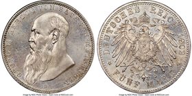 Saxe-Meiningen. Georg II 5 Mark 1902-D MS64 NGC, Munich mint, KM200, J-153a. Long beard variety. Bordering on rare in this lofty, near gem state, the ...