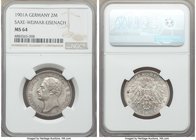 Saxe-Weimar-Eisenach. Wilhelm Ernst 2 Mark 1901-A MS64 NGC, Berlin mint, KM215. An exceedingly handsome example brimming with mint luster and icy colo...